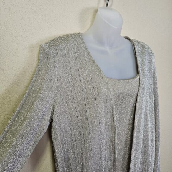 Alex Evening Formal 2 Piece Long Dress Jacket Champagne Wedding Holiday Party 16 - Picture 6 of 12